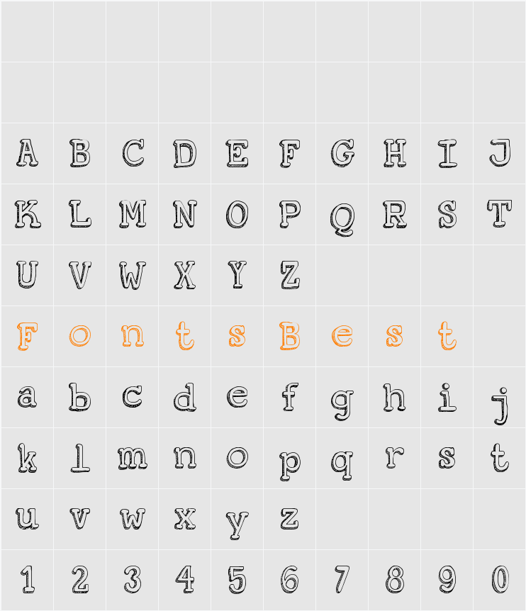 DK Koerier Character Map