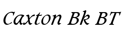 Caxton Bk BT Font Image