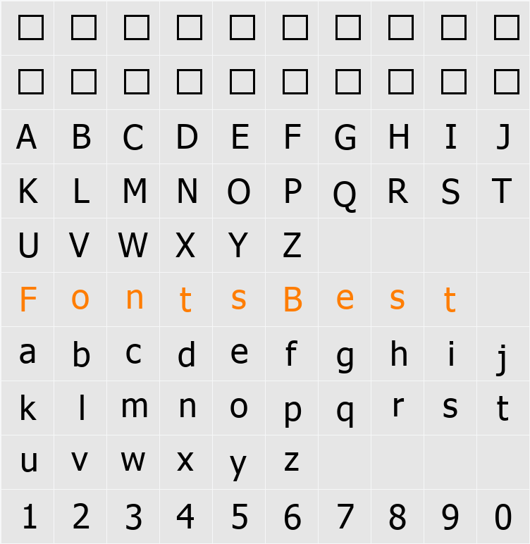 InstallFont Character Map