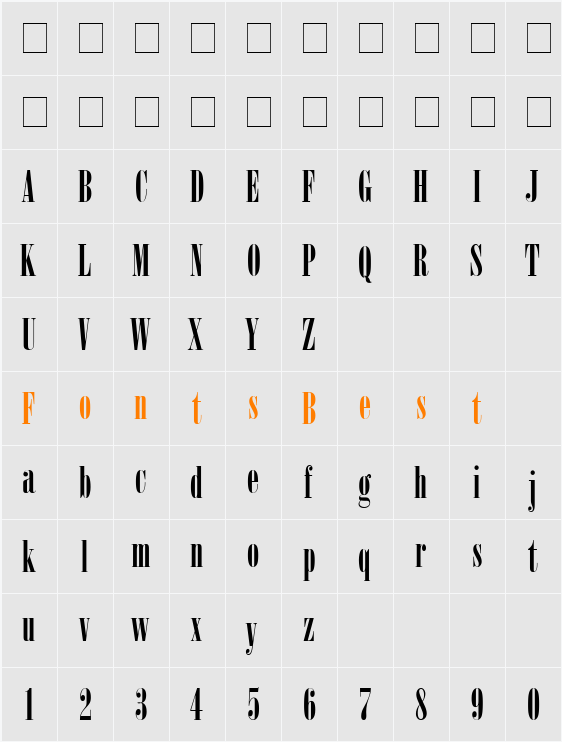 Arsis DReg Character Map