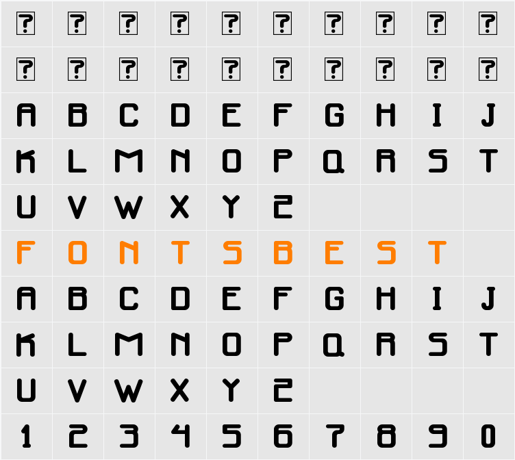 Infinity Media Character Map