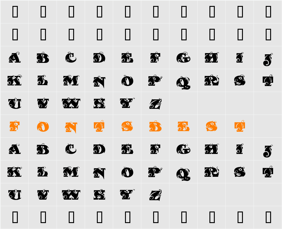 FantasticMF Character Map