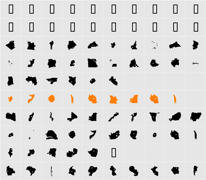 Mini Pics Character Map