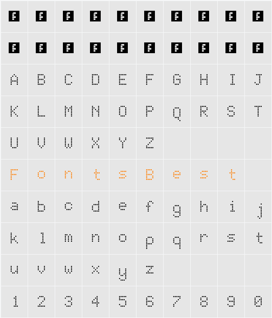 JD LCD Rounded Character Map