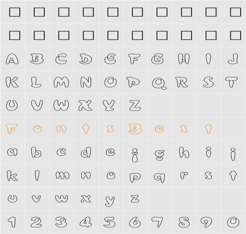 Croissant HE Character Map