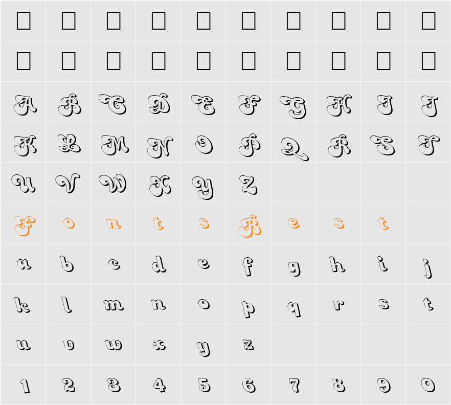 FZ JAZZY 49 3D LEFTY Character Map