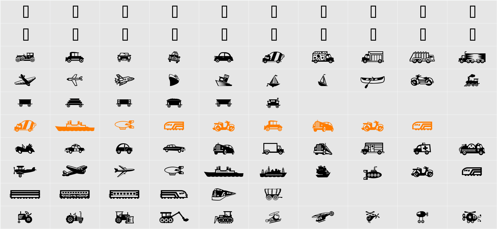 Mini Pics Lil Vehicles Character Map