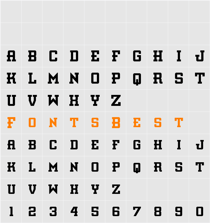 Interceptor Condensed Character Map