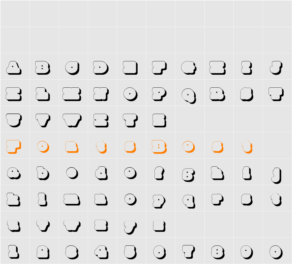 Mince Shadow Character Map