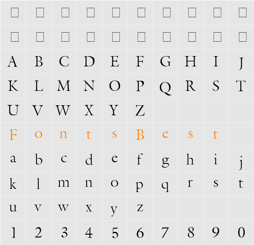 Acanthus Light SSi Character Map