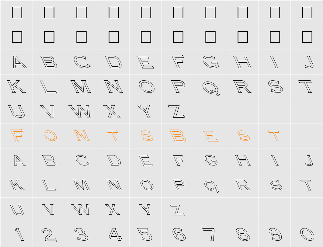 FZ ROMAN 13 HOLLOW LEFTY Character Map