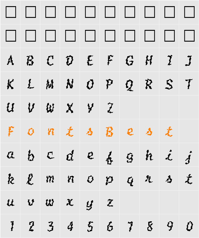 FZ WACKY 53 Character Map