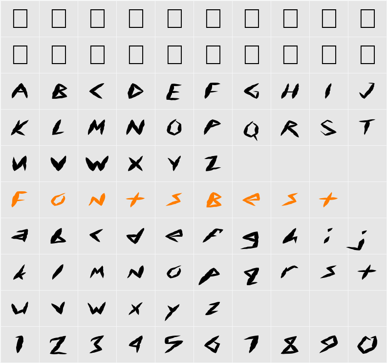 FZ UNIQUE 17 MANGLED EX Character Map