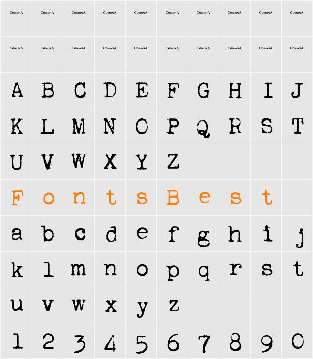 Corona 4 Typewriter Character Map