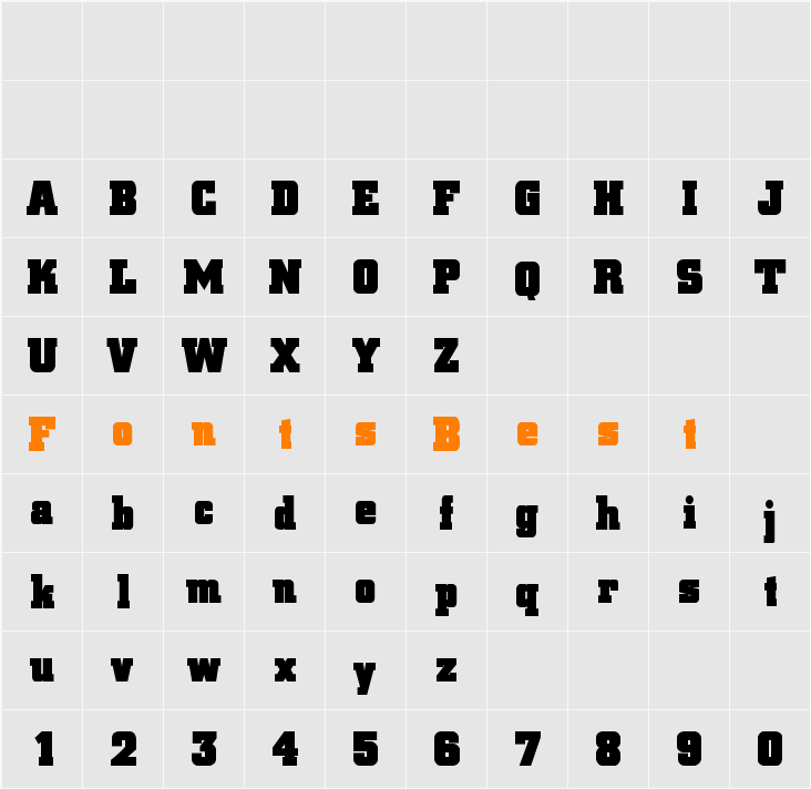 BlaxSlabXXL Character Map