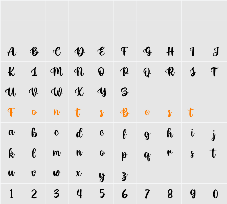 Hello Valentica Character Map