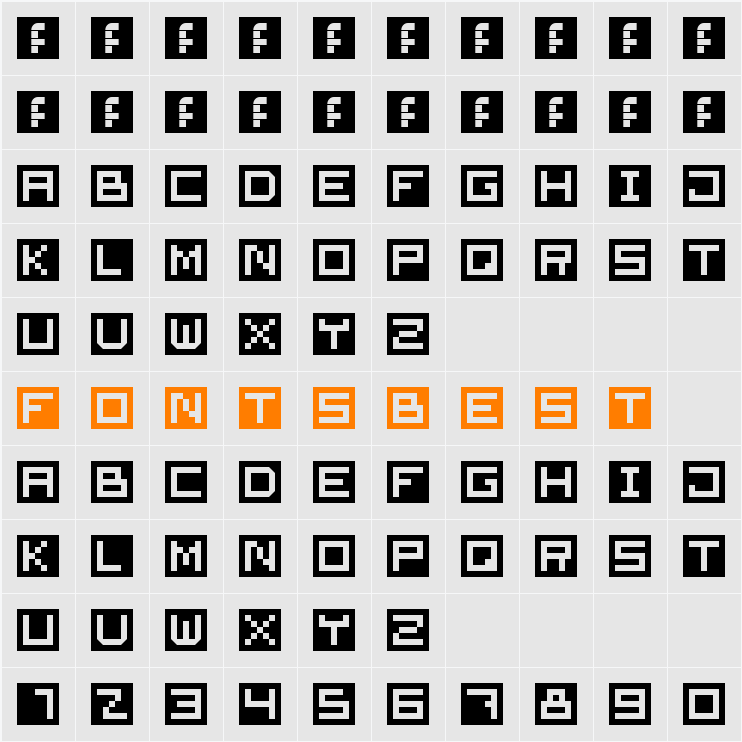 Cube Font  Character Map