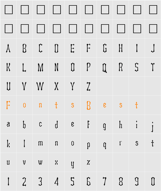 Asterx Character Map