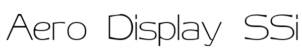 Aero Display SSi Font Image