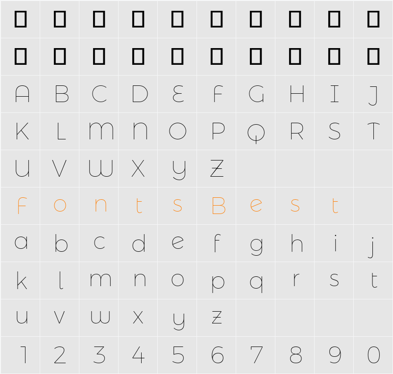 Montserrat Alternates Thin Character Map