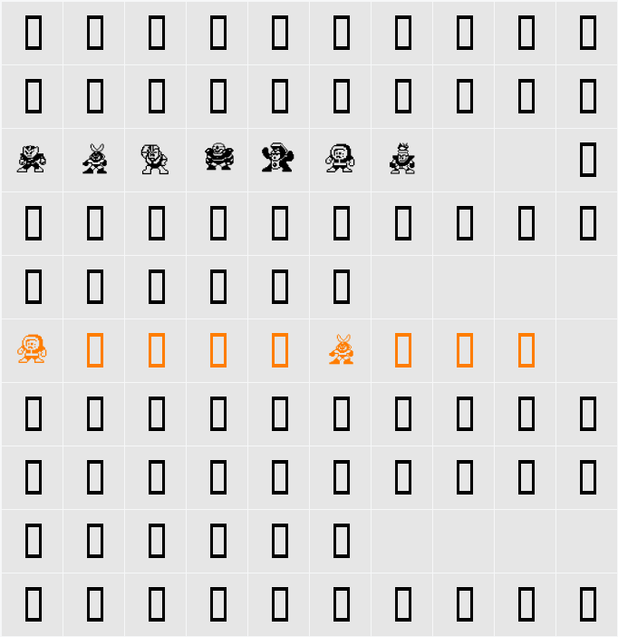 MegaMan Character Map