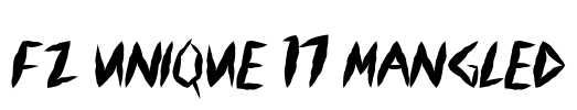 FZ UNIQUE 17 MANGLED Font Image