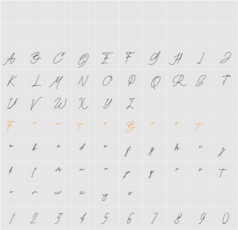 Marillia Vion Script Character Map