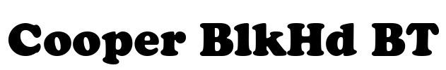 Cooper BlkHd BT Font Image