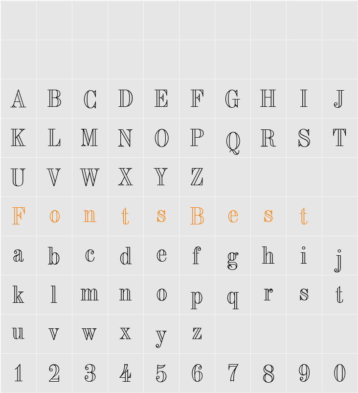 CgTorinoOpen Character Map