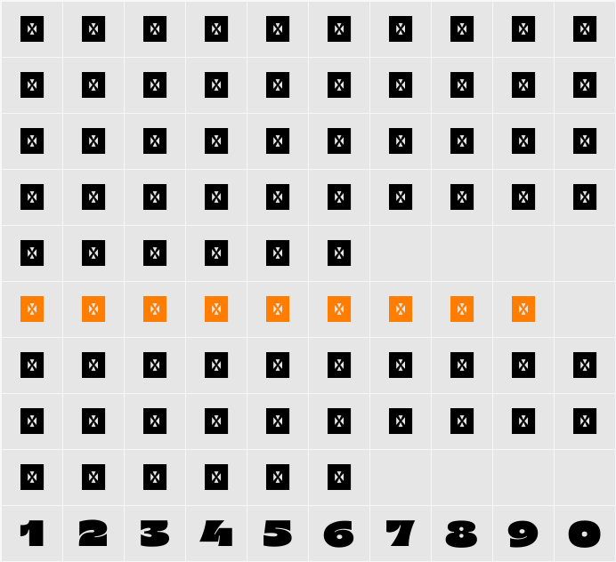 Garmoshka FM Black Character Map