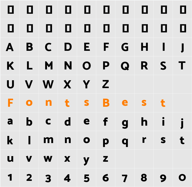 Catamaran ExtraBold Character Map