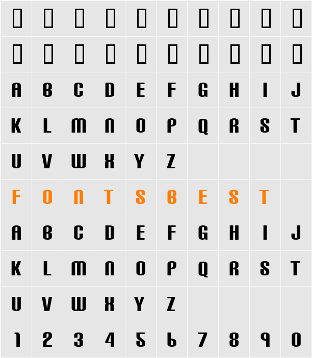 Carbon Block Character Map