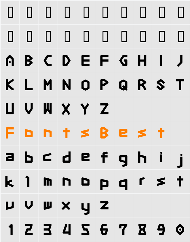 Cosmos0 Character Map