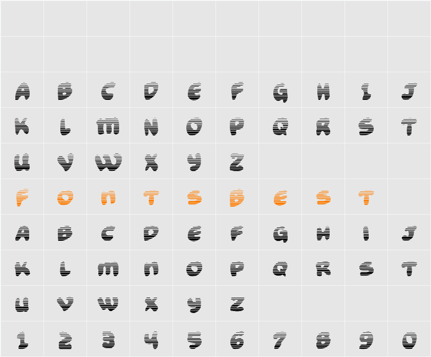 Funny Pages Gradient Character Map