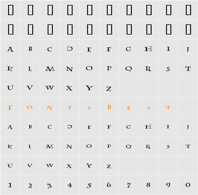 Ablefont Character Map