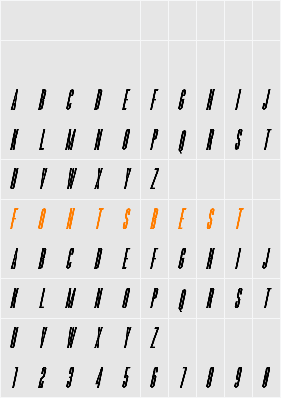 Romestone Italic Character Map