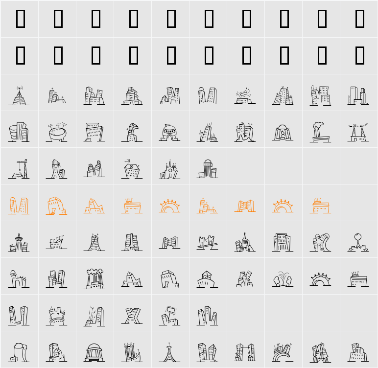 Mini Pics Character Map