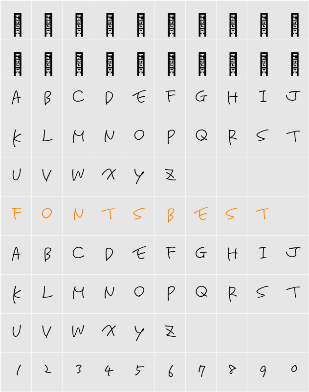 からかぜ Character Map