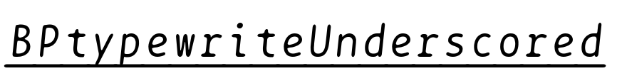 BPtypewriteUnderscored Font Image