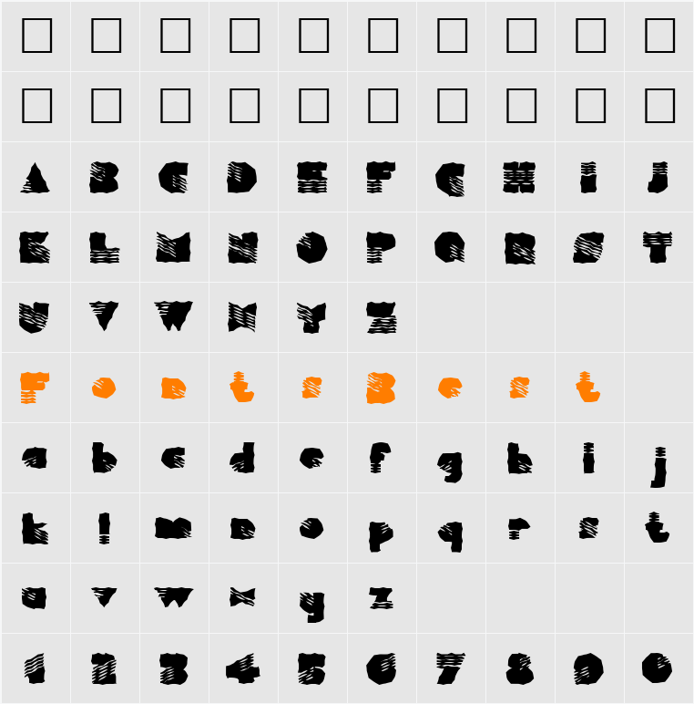 FZ WACKY 40 Character Map