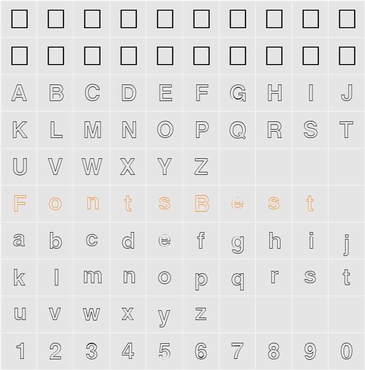 ArenaOutline Character Map