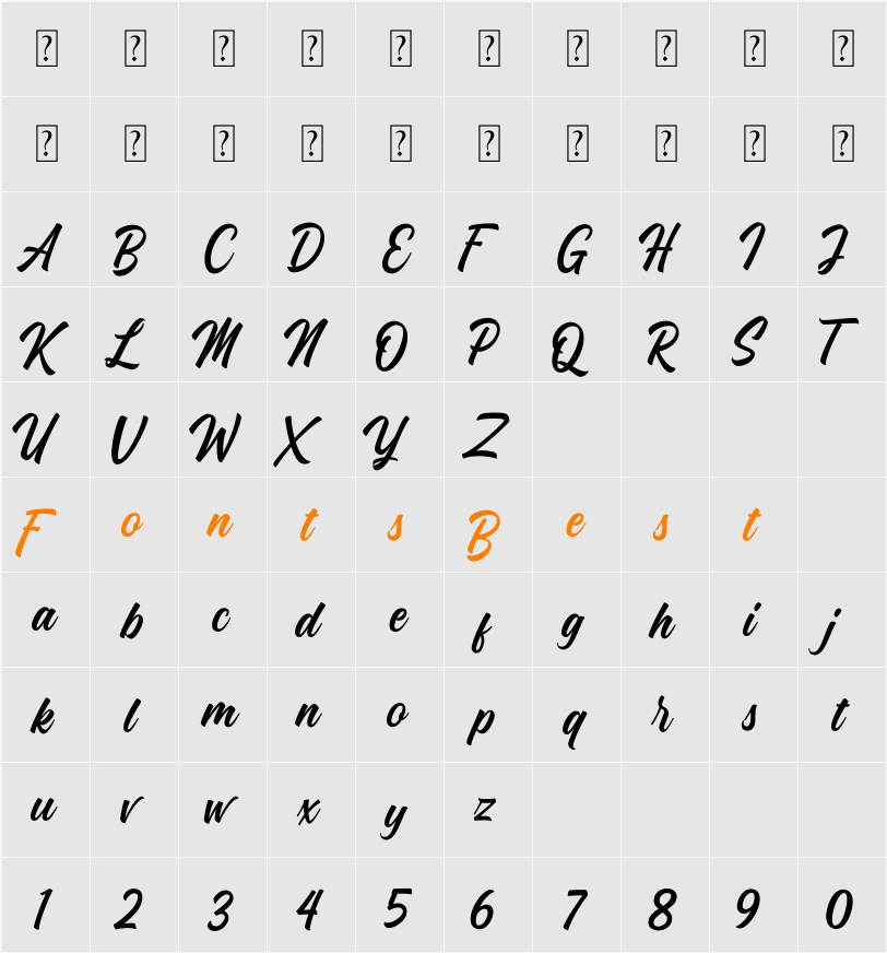 Metalia Character Map