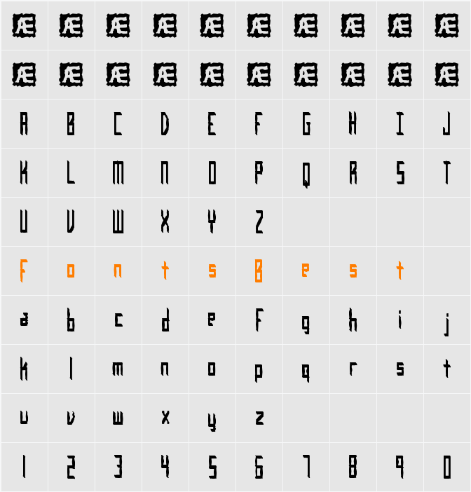 Inevitable BRK Character Map