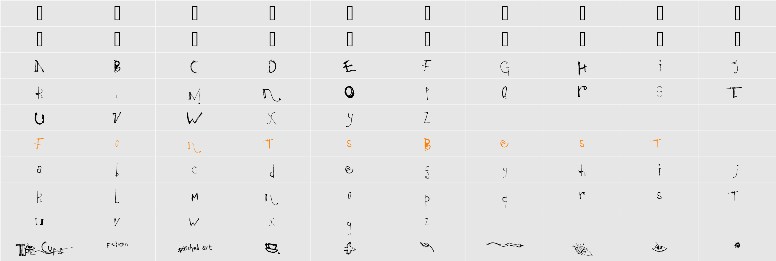 Caterpillar Character Map