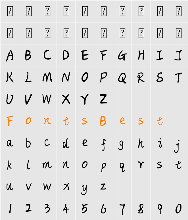 Apple Handwritten Character Map