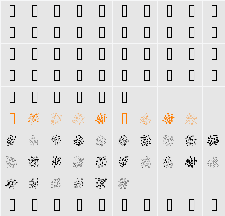 Confetti Character Map