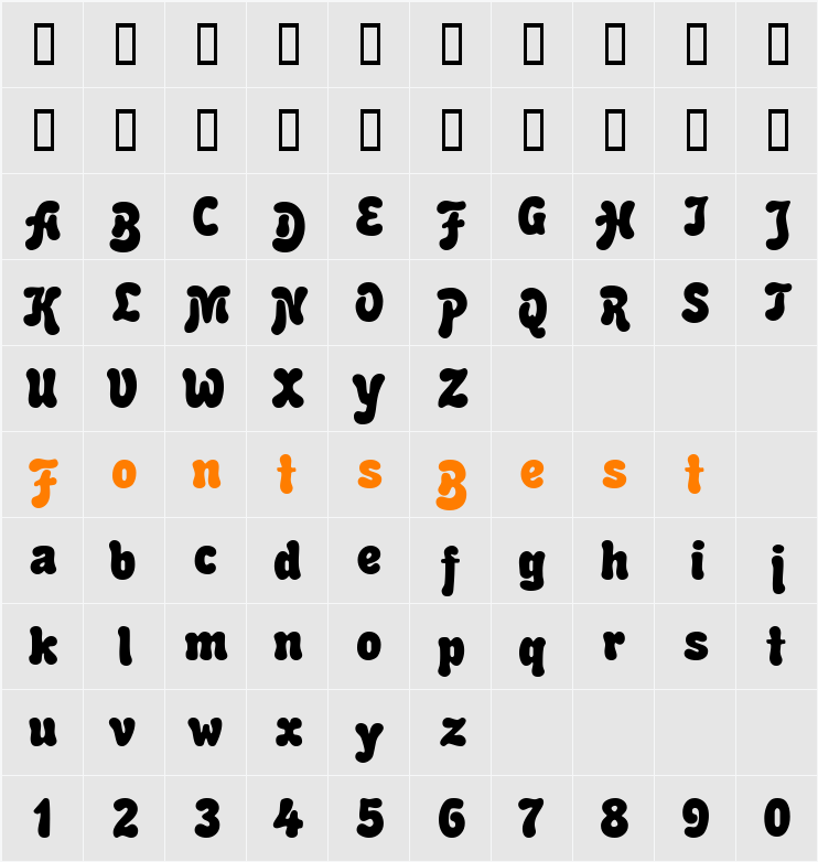 Advert MF Character Map