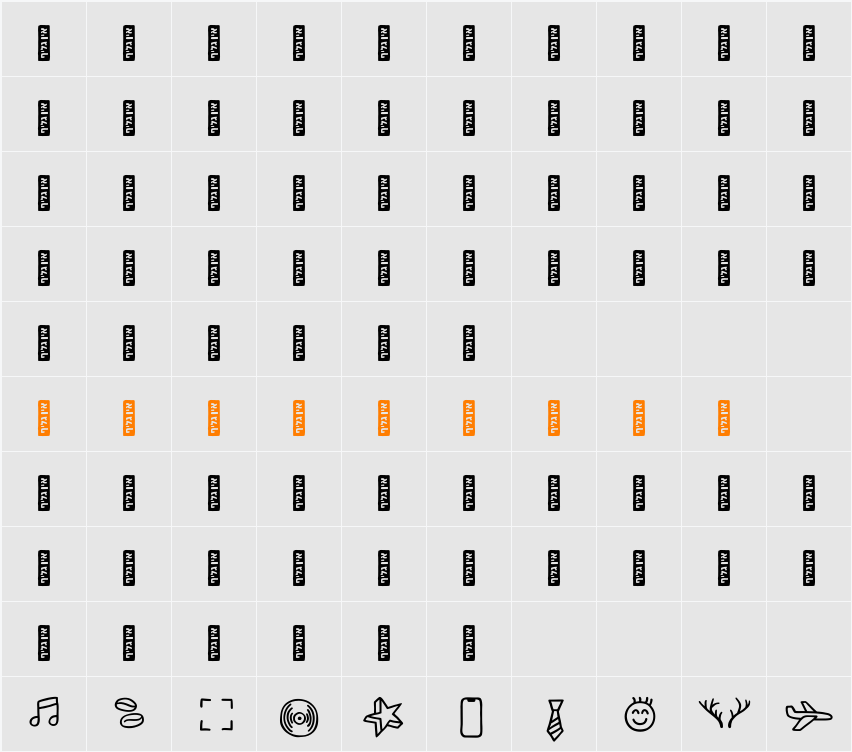 Mixtape FM v2 Icons Character Map