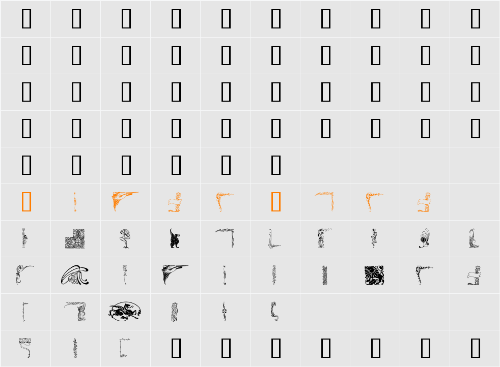 MirrorImage  Character Map