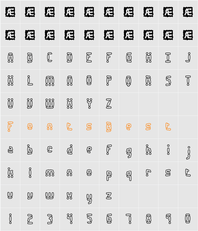 Amalgamate O BRK Character Map